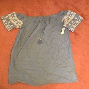 Off shoulder denim dress